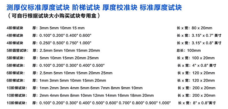 测厚块参数展示介绍